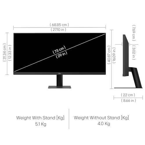 Image of LG 29U511A 73 cm (29 Inch) UltraWide WFHD (2560x1080) IPS Monitor, 100Hz, 5ms(GtG), Anti-Glare, sRGB 99% (Typ.), HDR10, 3-Side Virtually Borderless, DP, HDMI, Headphone Out, Tilt Adjustable (Black)