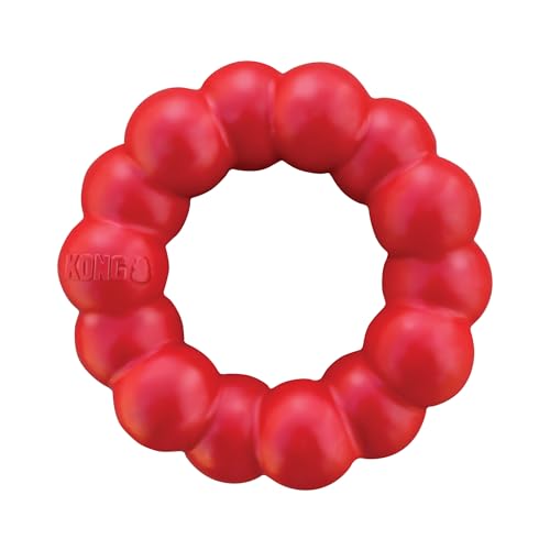 KONG Ring - Giocattolo Da Masticare Per Cani - Supporta La Salute Dentale Del Cane - Gomma Naturale Resistente - Per Cani Di Taglia Media/Piccola