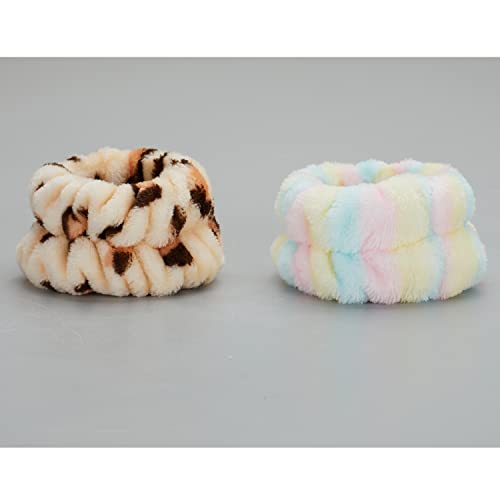 Doromy 6Pcs Headband Wrist Washband Scrunchies Cuffs Reusable Spa Headband Wrist Washband Face Wash Set Towel Facial Makeup Headband High Elastic Hair Band Wristband For Women Girls #TOP4