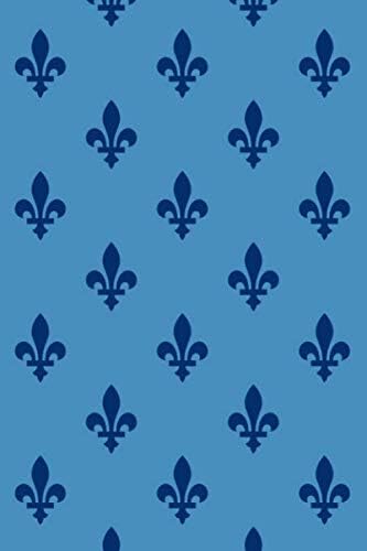 Notebook: Blue Fleur De Lis College Ruled Blank Lined Journal Notepad