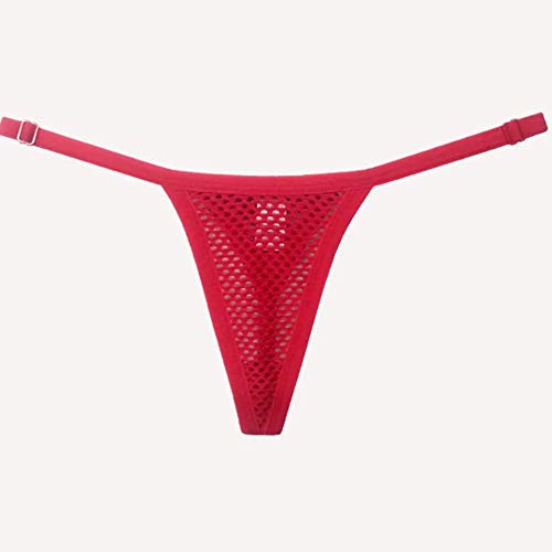 Calcinha Fio Dental Arrastão Regulagem Lingerie Feminina Vermelho