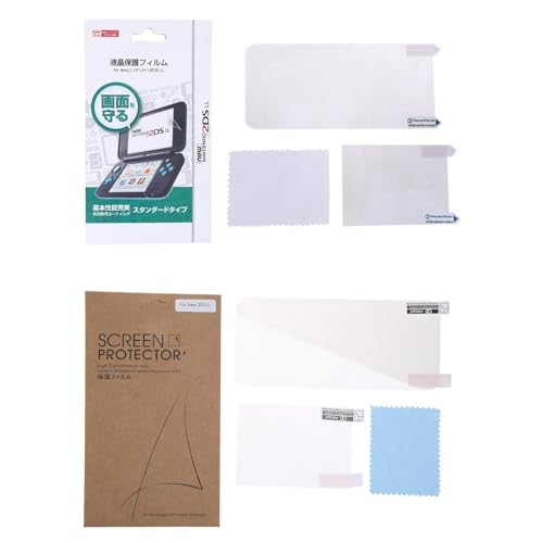 Limtula 1 juego de protector de pantalla transparente superior e inferior con paño de limpieza adecuado para la nueva consola de juegos 2DSXL/LL
