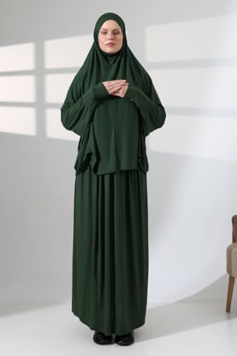 Image of Muslim Dresses for Women, Two-Piece Long Sleeve Islamic Prayer Dress, Hijab