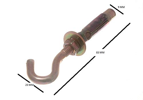 2 X Sleeve Anchor Hook Rawl Bolt Fixings M45mm - Concrete/Masonry