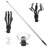 QWORK 12FT Light Bulb Changer with Stainless Steel Poles and Suction Cup for High Ceilings...