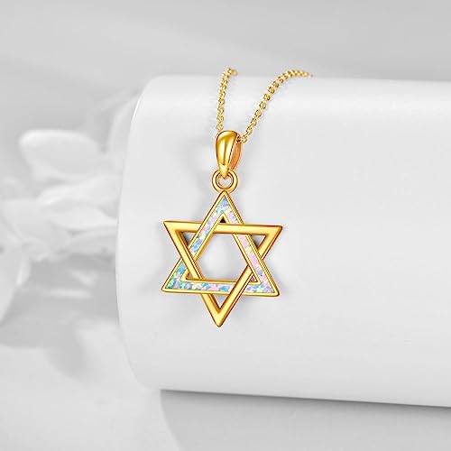 URONE Star of David Necklace 925 Sterling Silver Jewish Star of David Pendant Necklace Jewish Jewelry Gifts for Women3