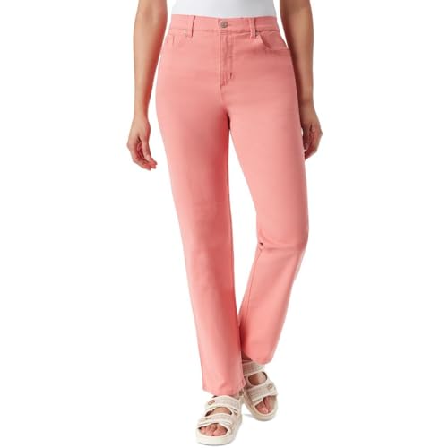 Gloria Vanderbilt Women's Amanda Colored Twill Straight-Leg Jeans (Marjan Rose, 6)