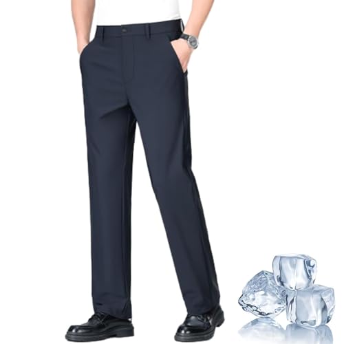 Dualego Super Stretch Ice Silk Comfort Everyday Pants Fleurosta Pants Rovenfit EaseMotions Breathable Casual Trousers for Men