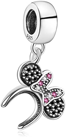 HAEPIAR Mickey S925 Silver Charm for Bracelet Necklace Sterling Silver Dangles for Women Girls