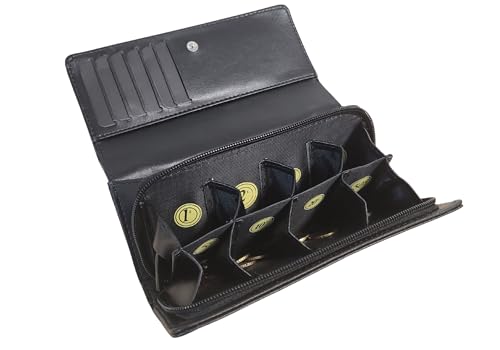 Frédéric Johns - Porte Monnaie trieur + Compartiment Billets - 8 Compartiments séparés - Porte Monnaie Euro