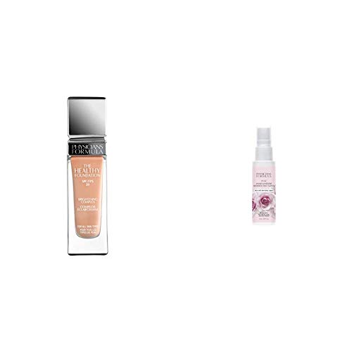 Physicians Formula The Healthy Foundation with SPF 20, LC1, 1 Ounce with Physicians Formula Rose Hand Sanitizer, 0.87 Fl Ounce