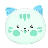 Winter Electric Hand Warmer, 52℃ Heating USB Rechargeable Cute Animal Shape with Light Make Up Mirror(Green Cat)