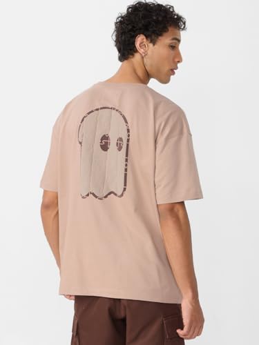 Image of The Souled Store Mr. Soul Men and Boys Short Sleeve Round Neck Purple Graphic Printed Cotton Oversized T-Shirts