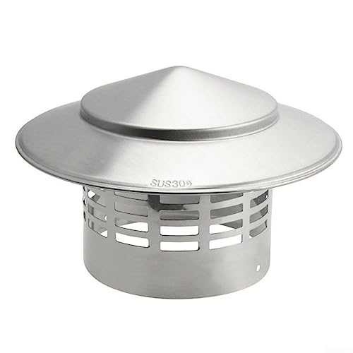 Protector de chimenea para pájaros, tapa de chimenea de acero inoxidable, tapa de tubo de humo, parte superior de ventilación, sombrero de nieve de lluvia – 160 mm/6.3 pulgadas