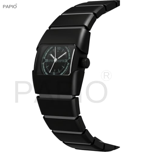 Image of PAPIO Stylish Rectangle Dial Analogue Watch | Premium Plastic Strap | Fashion Unisex Wrist Watch for Men, Boys, Women