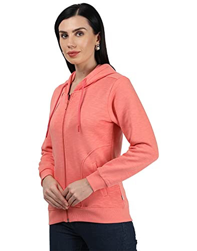 Image of Monte Carlo Women Orange Solid Cotton Blend Sweatshirt-221049683-1