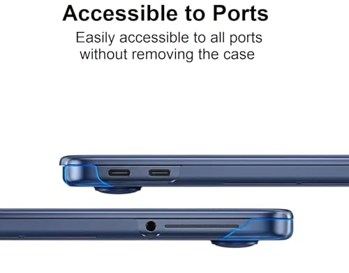 Image of Midkart Matte Finish Case Compatible with MacBook Neo 13 inch 2026 Release Model A3404 A18 Pro Chip Ultra Thin 3 in 1 Kit Exact Fit Fingerprints Resistant Protective Hard Shell Cover, Indigo Clear