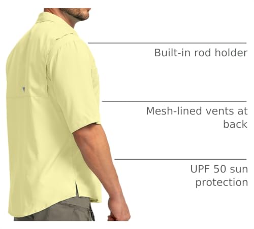 Image of G Gradual Men's Fishing Shirts with Zipper Pockets UPF 50+ Lightweight Cool Short Sleeve Button Down Shirts for Men Hiking