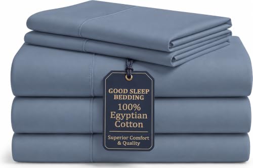 Image of 100% Egyptian Cotton Split King Sheets Sets for Adjustable Bed, Slate Gray