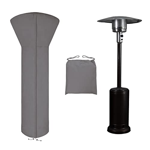 Easy-Going Patio Heater Cover with Zipper and Storage Bag, Waterproof Outdoor Heater Cover Dustproof, UV-Resisant, Wind-Resistant (89" H x 33" D x 19" B, Grey)