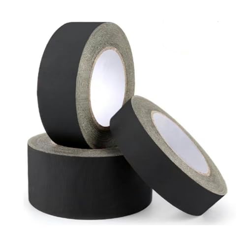 Image of Jinshining Gaffer Tape Black 1 inch X 30 Yards, Heavy Duct Matte Finish Gaff Tape, Non Reflective, Waterproof, No Residue, Tear by Hand for Photography, Filming Backdrop, Production，Adhesive Tapes