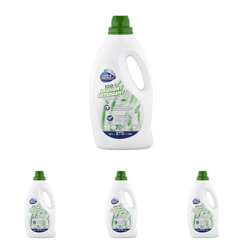 CARE + PROTECT Detergente ECO+, para lavado a mano y a máquina, ropa blanca y de color, eficaz incluso a 30 °C y en ciclos rápidos, etiqueta ecológica certificada, 1500 ml para hasta 30 lavados