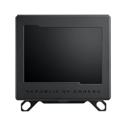 ASUS ROG Ryujin III WB Bloc d'eau LCD pour processeur (Asetek avec 178 micro-lamelles de refroidissement et plaque de refroidissement en alliage de cuivre, écran LCD 3,5", ventilateur VRM intégré,