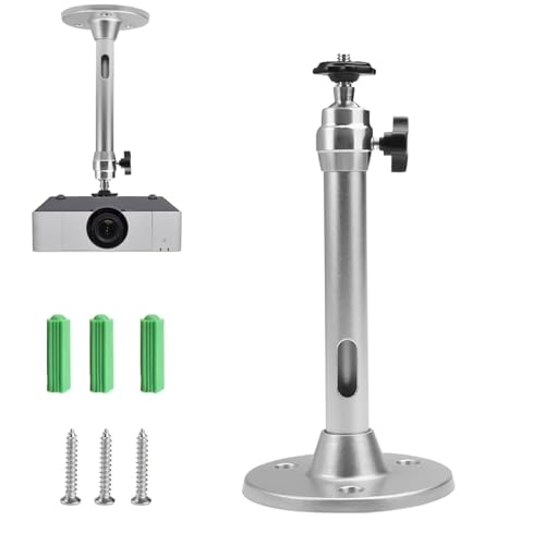 Jinminamz Projektorhalterung Universal - Decken & Wandmontage - Mit 1/4" Schraube - Schwarz