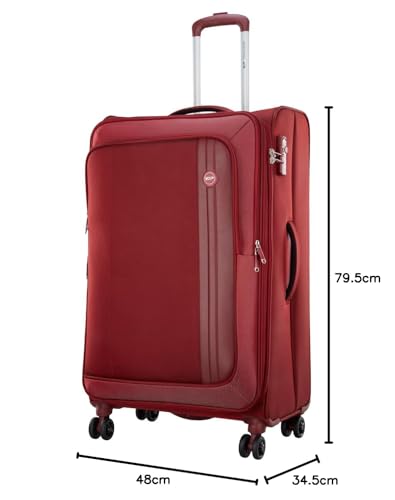 Image of VIP Unicorn Nxt 8W Str 80 Cm | Check-in Polyester Soft Sided 8 Wheels Spinner Trolleys (Large) (RED)