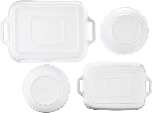 Staub Ceramic 4-Pc Baking Dish And Bowl Set - White #TOP5