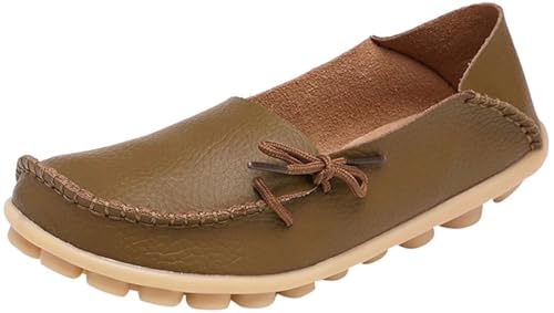 Image of Women's Leather Slipper Loafers Flat Shoes Slip-Ons
