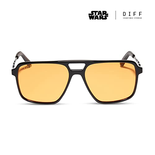 DIFF Star Wars Fennec Shand Designer Square Visor Sunglasses for Women and Men UV400 Protection, Black + Orange4