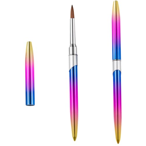 Gatuida 2 piezas Pinceles para Uñas Acrílicas Pincel de Dibujo Nail Art Compacto y Ligero para Decoración DIY Diseño Profesional para Manicura y Pintura de Gel