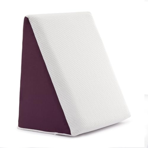 Wakefit Memory Foam Wedge Pillow | Helps Reduce Acid Reflux, Snoring & Back Discomfort | Soft Washable Cover | Multi-Use Support | White