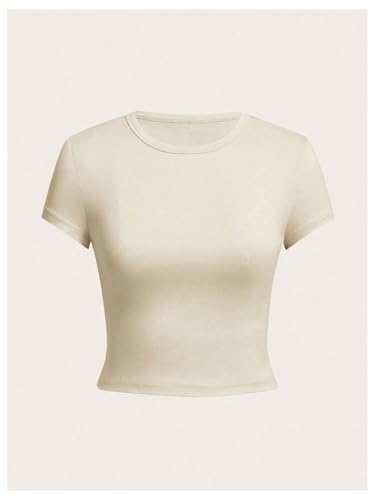 Image of OYOANGLE Girl's 4Pcs Crop Tops Short Sleeve Crew Neck T Shirt Summer Cropped Top Casual Basic Tee Top