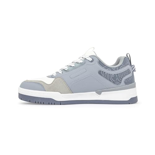 Image of Red Tape Women Sneakers Grey Pu Round Toe Lace-Up Comfort Grip