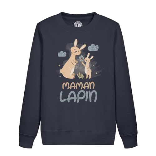 Sweatshirt enfant maman lapin pull illustration dessin animal mignon pour fille et garçon