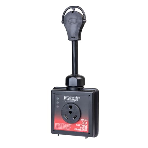 Progressive Industries SSP-30X Portable RV Smart Surge Protector, Black, 30 Amp
