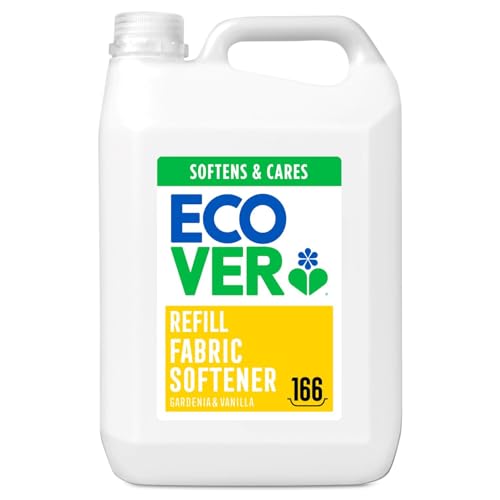 Ecover Fabric Softener Refill, Fabric Conditioner, Fresh Gardenia & Vanilla Scent, Softens and Cares for Your Clothes, 5L