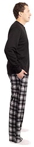 #followme Pajama Set for Men with Thermal Henley Top and Polar Fleece Pants2