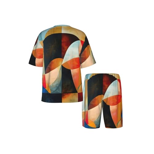 Pyjama élégant pour homme ensemble de nuit imprimé géométrique