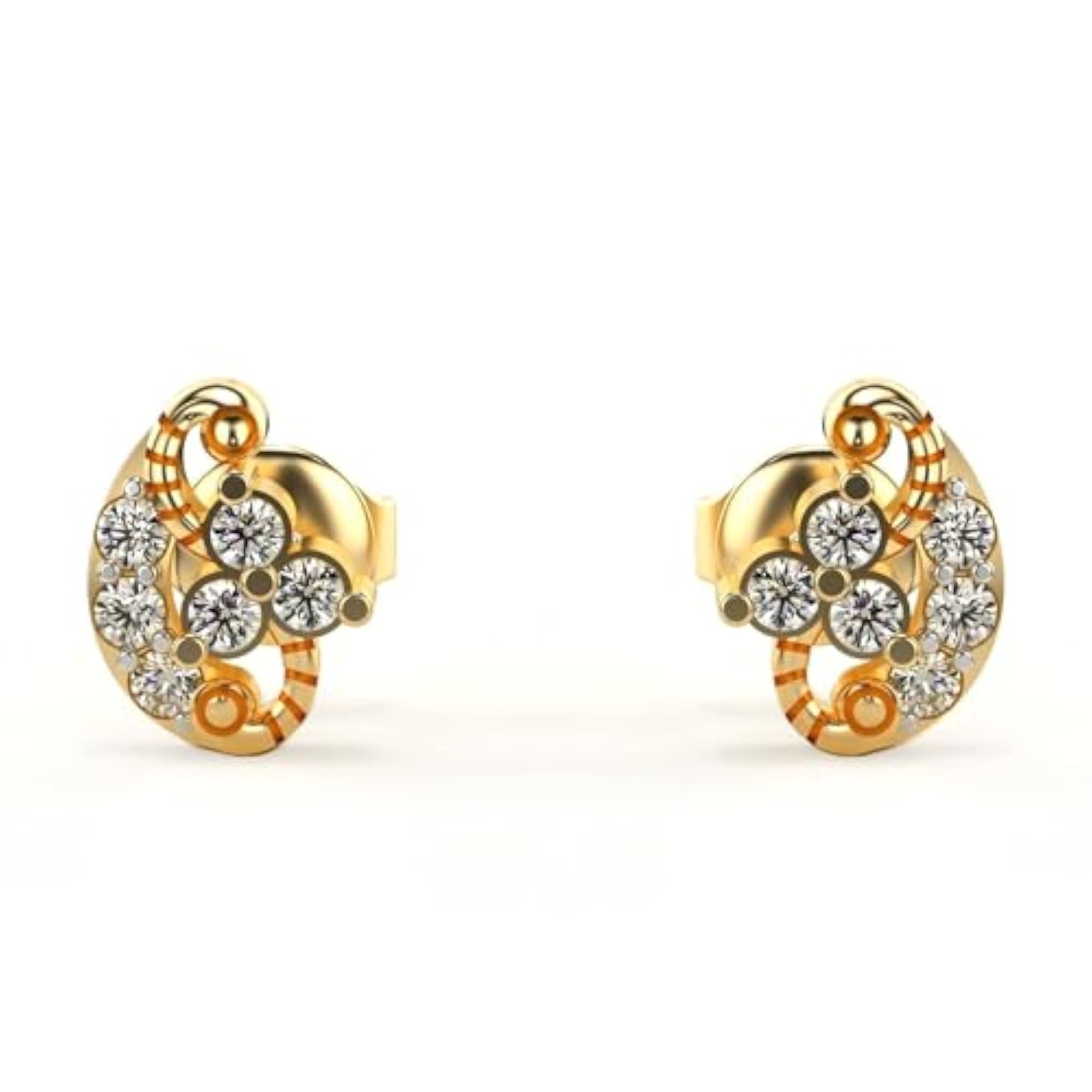 Women's Stylish Sterling Silver & Lab Grown Diamond 0.26cts Yellow Earrings