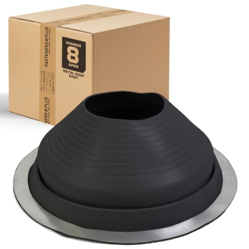 Image of Fasteners Plus #8 Round EPDM Metal Roof Pipe Flashing Boot (Fits 7 inch - 13 inch Pipe OD), Black