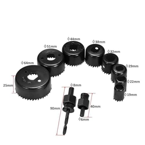 Image of WULF Professional Hole Saw Set (18 Pcs) | High Carbon Steel Hole Cutter Kit for Wood, Plastic & Metal | Ideal for Cutting Corn Hole Boards, Air Ducts, Ceiling Lights, Speakers & Carpentry Work