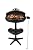 I-Keukenn Indoor & Outdoor Electric Grill, Portable BBQ with Non-Stick Baking Pan, 1500W Power & Intelligent Temperature Control, Removable Stand for Balcony Backyard Camping Party, Gray