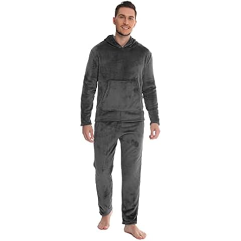 Vlazom Men's Warm Fleece Pyjamas Set Cover