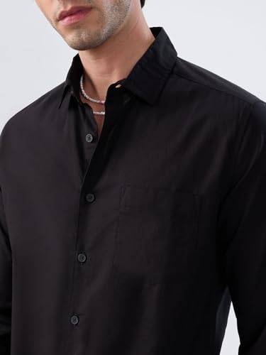 VASTRADO Jet Black Oxford Luxe Shirt - Image 5