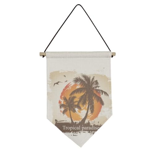 Bannière décorative habillage mur vide toile motif cocotier