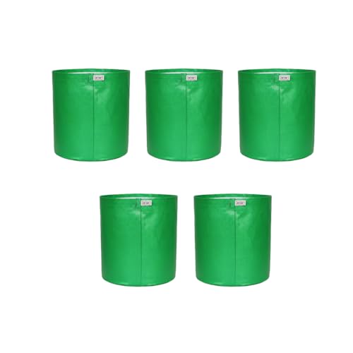 Image of HDPE UV Treated 340 GSM Plant Growing Bags for Terrace Gardening Easy to Use 09 x 09 Inch - Pack of 5