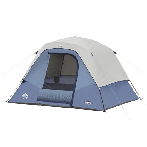 CORE 6 Person Lighted Dome Tent for Outdoor Family, Hiking, and...